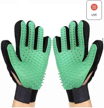 Перчатка расческа для животных, зеленая, на правую руку для груминга - размер 22*15см Киев