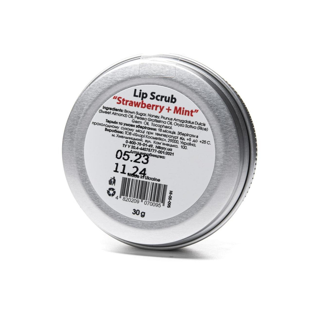 Скраб для губ Полуниця М'ята HILLARY Lip Scrub Strawberry Mint, 30 г Київ - фото 4