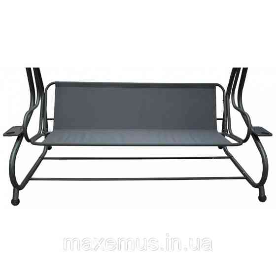 Садовые качели для дачи и дома трехместные уличные качели с навесом Bonro Garden BW-002 дачные качели серые Мостиська