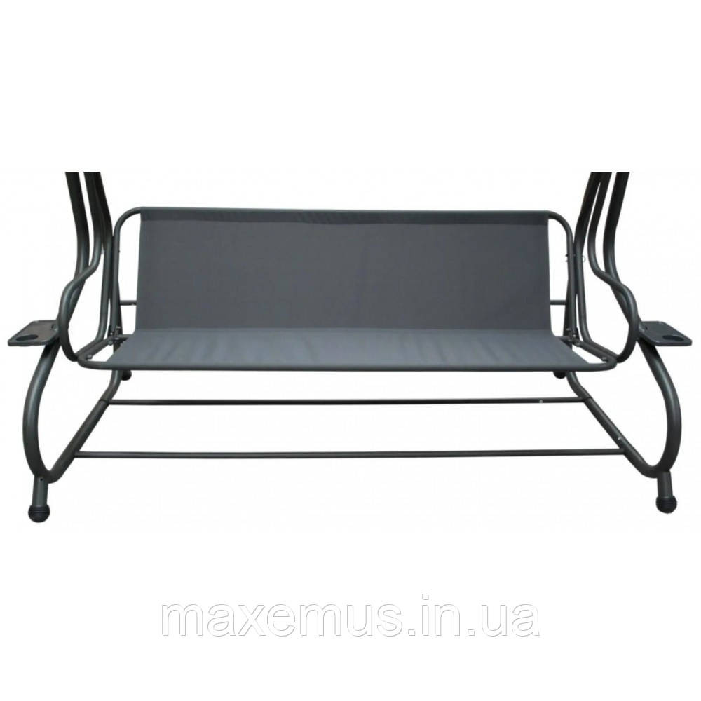 Садовые качели для дачи и дома трехместные уличные качели с навесом Bonro Garden BW-002 дачные качели серые Мостиська - фото 4