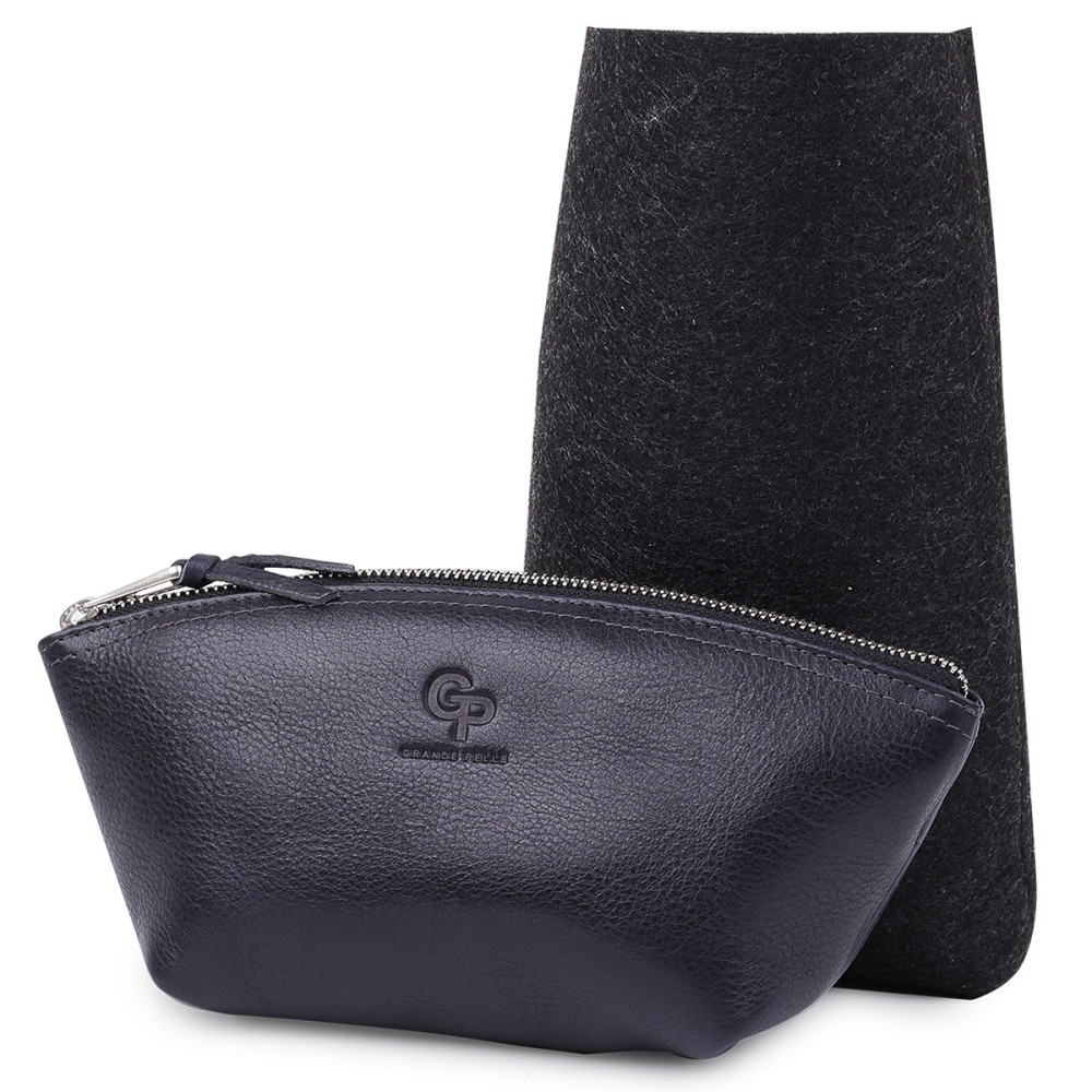 Кожаная женская косметичка GRANDE PELLE 11570 Черный Киев - изображение 6