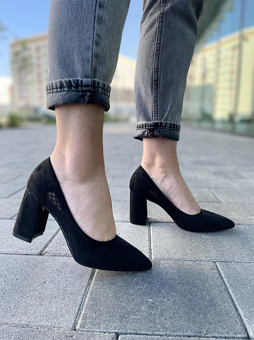 Bashili Туфлі жіночі BASHILI чорні еко-замша каблук 8см розміри 36-40 (P21970-1) Коломия - фото 5