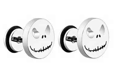 Серьги-пусеты Джек Скеллингтон «Кошмар перед Рождеством» – титановая сталь, готические унисекс серьги, украшен Киев