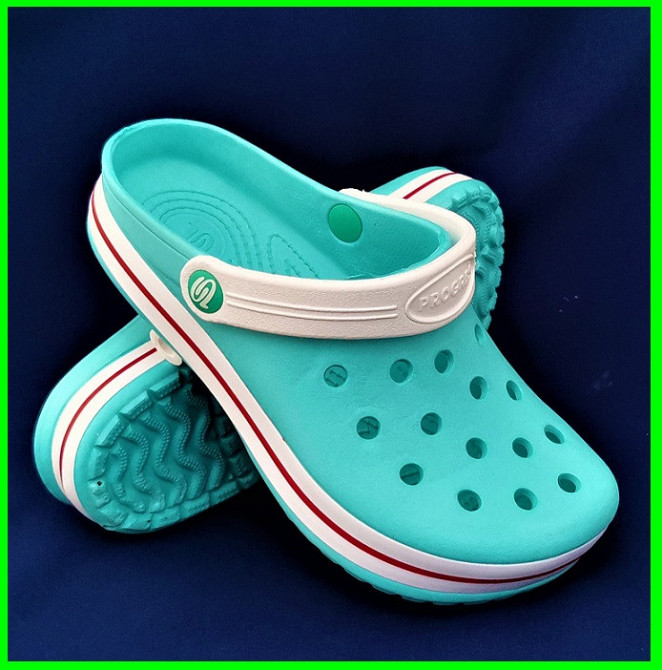 Женские Тапочки CROCS Бирюзовые Кроксы Шлёпки Сланцы (размеры: 36,38) Днепр - изображение 10