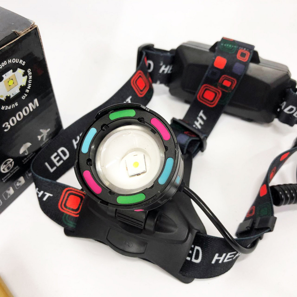 Ліхтар на голову для ЗСУ, Легкий налобний ліхтар для риболовлі Налобний яскравий WC-49 Львів - фото 3