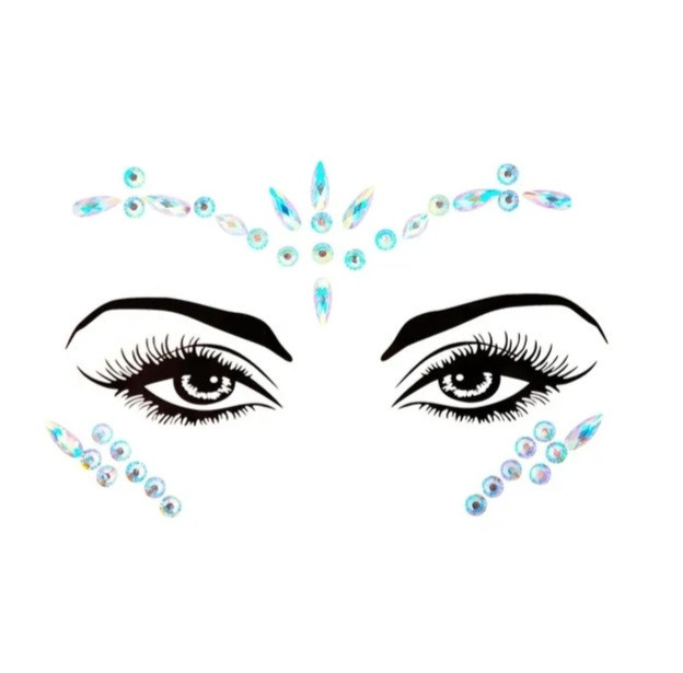 Наклейки камені на обличчя та тіло для вечірок блискучі one size різнобарвний Київ - фото 1