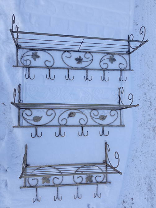 Вешалка кованая настенная большая M-082 для одежды Киев - изображение 3