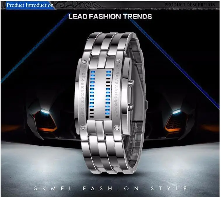 Уникальные бинарные мужские часы Skmei 0926 (Серебристый) Винница - изображение 7