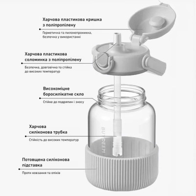 Бутылка для воды Buydeem DG78 800 мл Oats White (DG78-OW) Винница - изображение 7