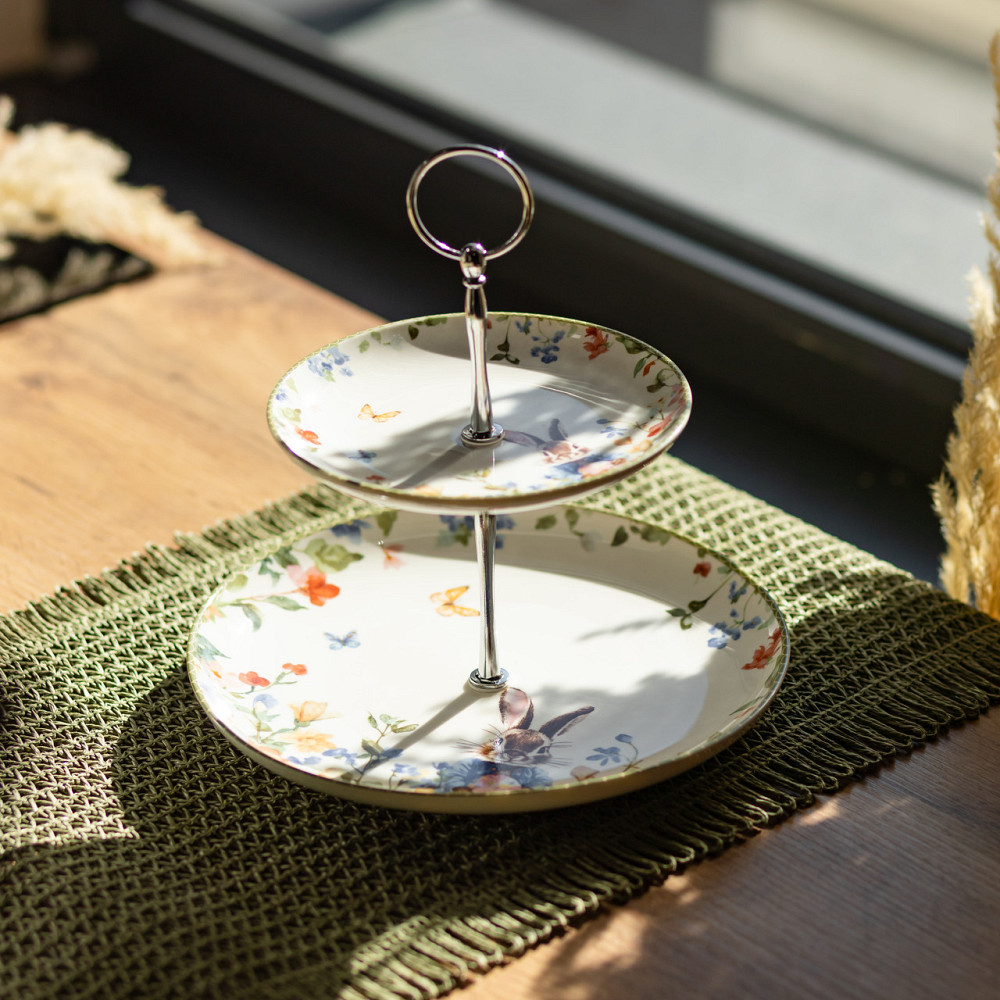 Етажерка Garden Rabbits порцелянова для фруктів та десертів 23*24 см HP-7323-6 Коломия - фото 2