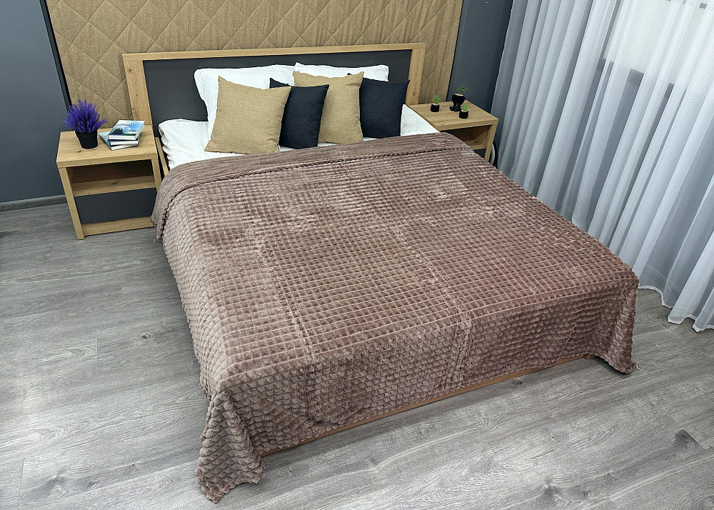 Плед-покривало Кубик 200х220 см (+-10см) Пудровий (87-233) Київ - фото 5