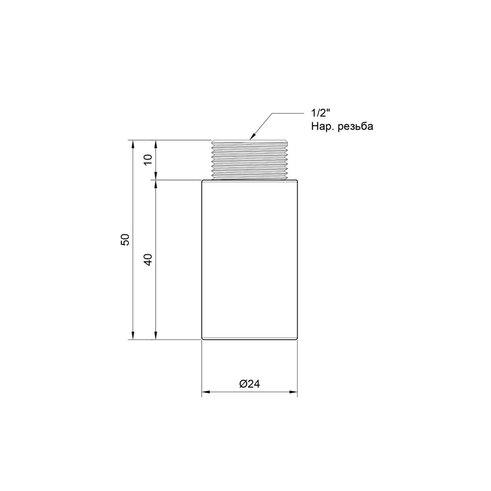 Подовжувач Thermo Alliance Standart 40х1/2" хром SD1301540 Київ - фото 2