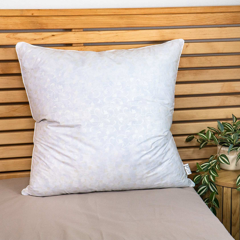 Подушка пуховая YouStar 30% пух 70% перо - упругая 70x70 см (Серебро) Сумы - изображение 1