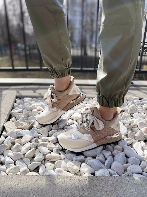 GINA ORIGINAL Кросівки жіночі GINA ORIGINAL 6986 беж/золото (весна-осінь, шкіра натуральна) (42 Коломыя - изображение 2