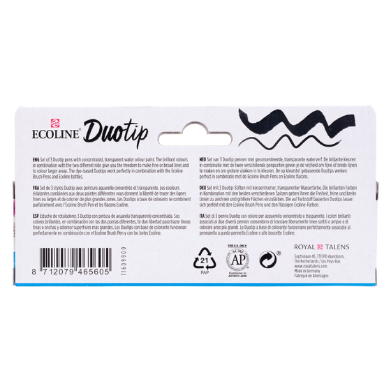 Набор маркеров акварельных двусторонних ECOLINE DUO TIP PRIMARY 3шт Royal Talens Киев