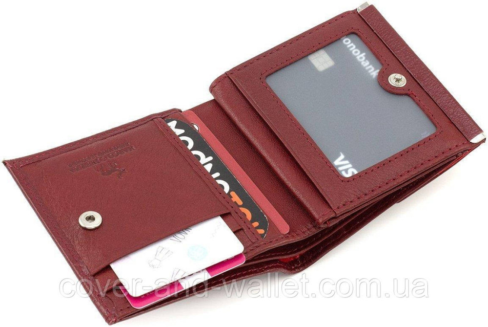 Бордовый женский кошелек небольшого размера из натуральной кожи Marco Coverna MC 213 Киев - изображение 6