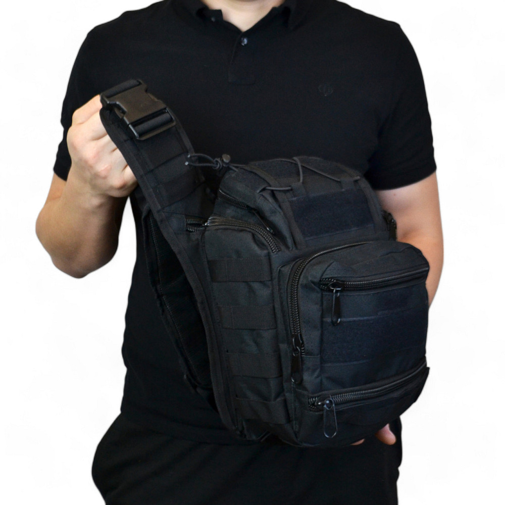 Сумка у військовому стилі на плечі, Тактична армійська сумка через плече, Чоловіча сумка US-634 рюкзак слінг Київ - фото 5
