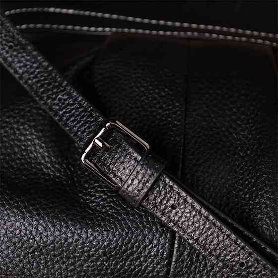 Женская сумка из мягкой натуральной кожи с акцентом на драпировку Vintage 22896 Черный Киев