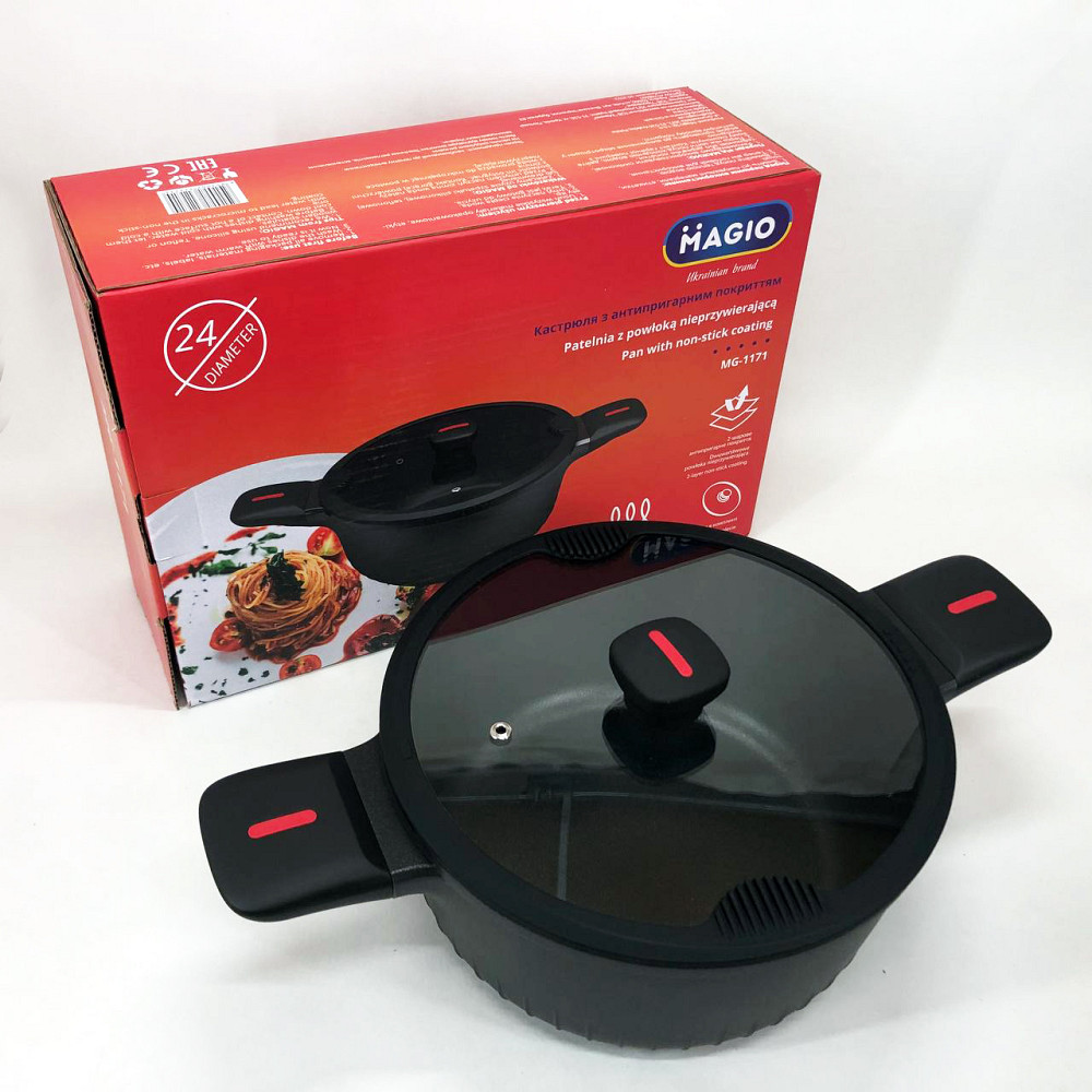 Каструля Magio MG-1171 Лита антипригарна 5л 24 см MV-85 Івано-Франківськ - фото 4