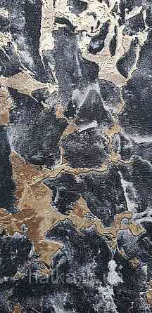 Шпалери вінілові на флізеліні AdaWall Roka 1.06х10 під камінь мармур структурні чорні золотисті 3д 23103-5 Київ