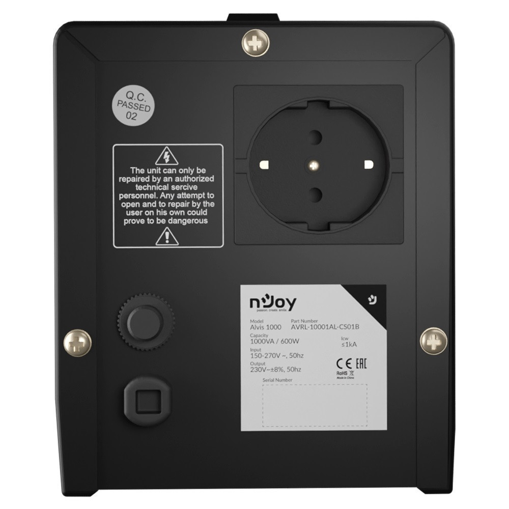 Стабілізатор NJOY Alvis 1000 (AVRL-10001AL-CS01B) AVR, 1 розетка Чорний Харьков - изображение 6