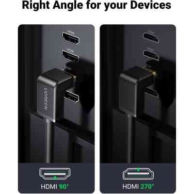 Кабель мультимедийный HDMI M to HDMI M 2.0m 90° corner HD103 black Ugreen (10173) Винница