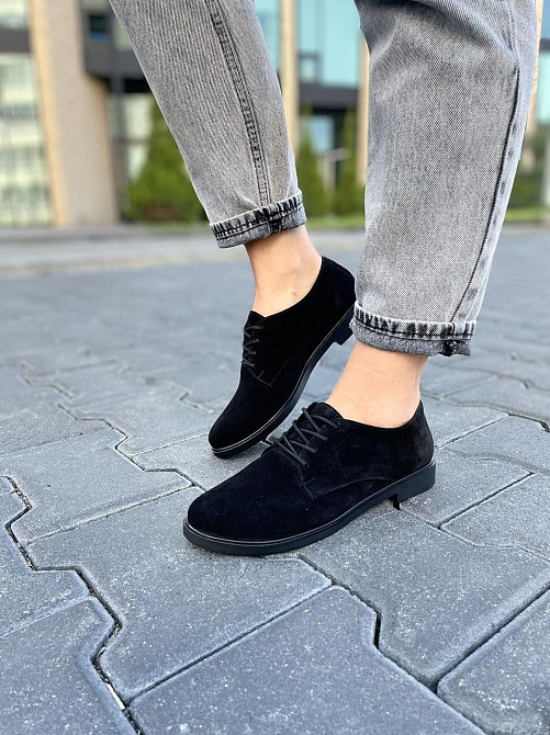 Туфлі жіночі RONE ST 1012 чорні (весна-осінь, замша натуральна) (2673) 39 Коломия - фото 1