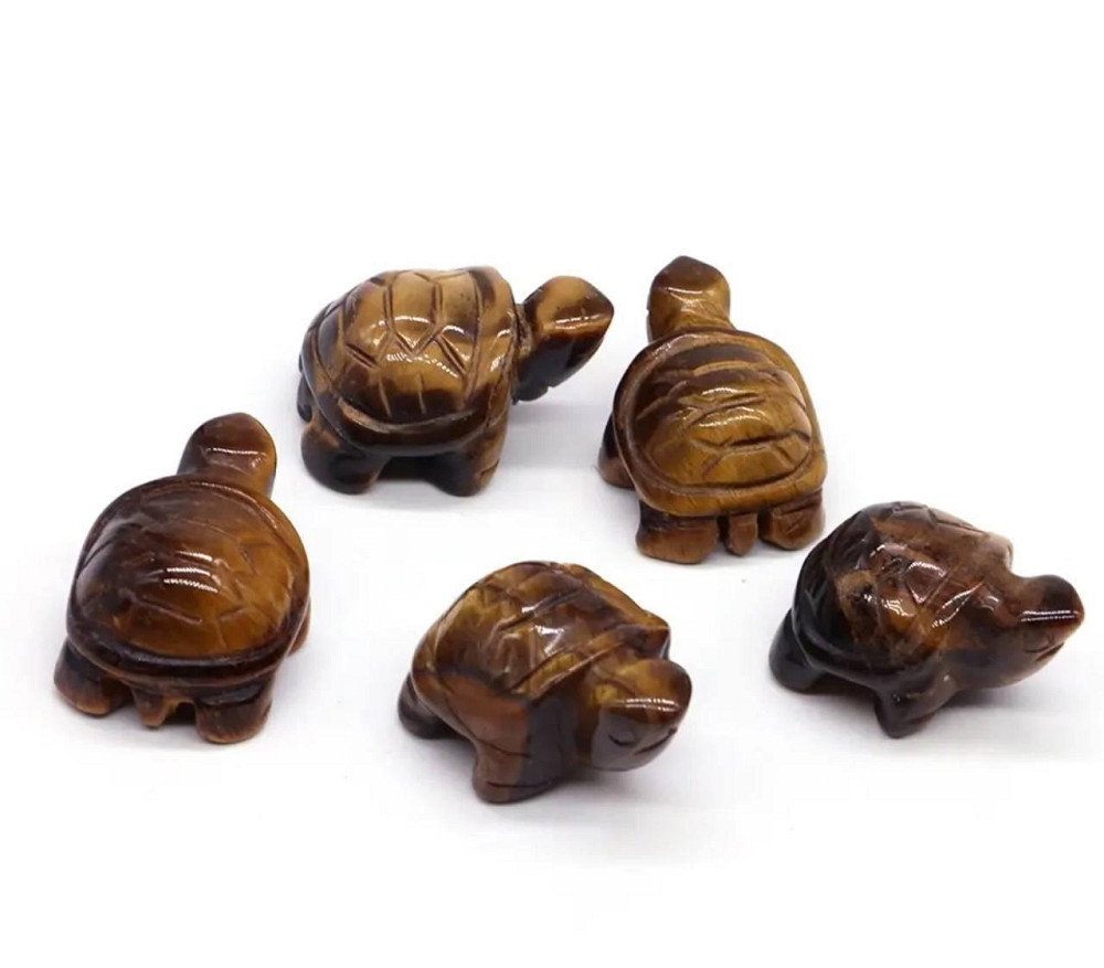 Статуэтка черепахи из натурального камня тигровый глаз 25*18 мм. Фигурка черепахи. Сувенир тигровый  Киев - изображение 1