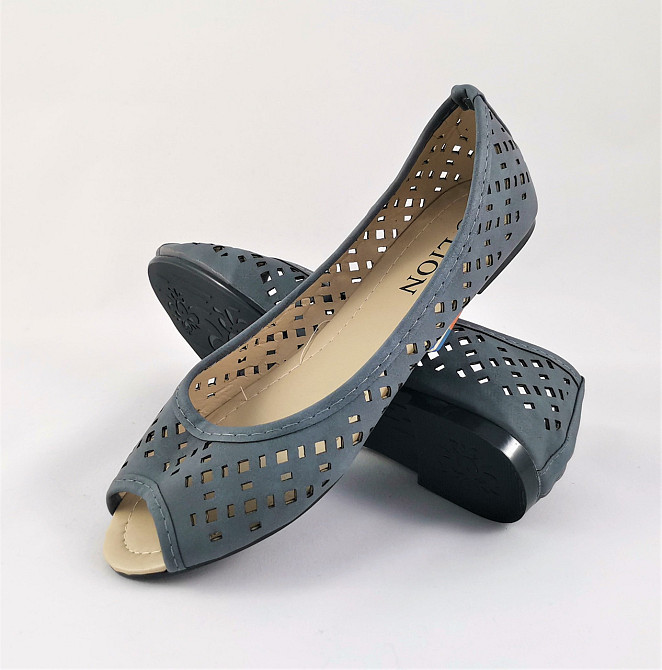 .Жінні Літні Балетки з відкритим Носиком Сірі Мокасини Туфлі (розміри: 36,37,38,39) — 05-3 Дніпро - фото 8