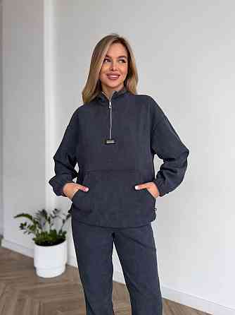 Женский стильный повседневный костюм двойка трикотажный ольвет Графит, 46/48 Одесса