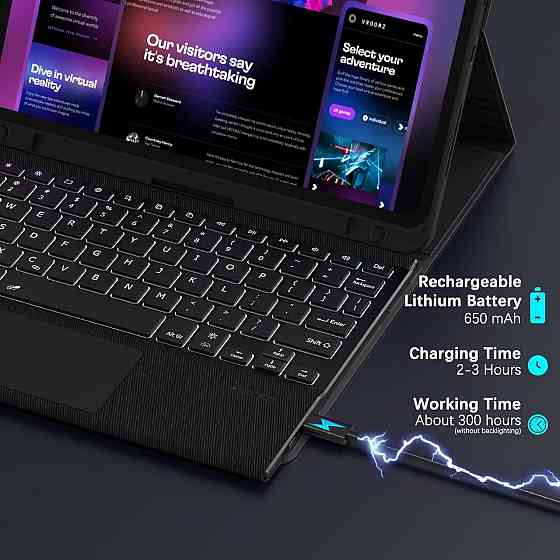 Чехол-клавиатура с трекпадом и подсветкой для Lenovo Tab M11 11 дюймов 2024 (TB330FU/TB330XU) Днепр