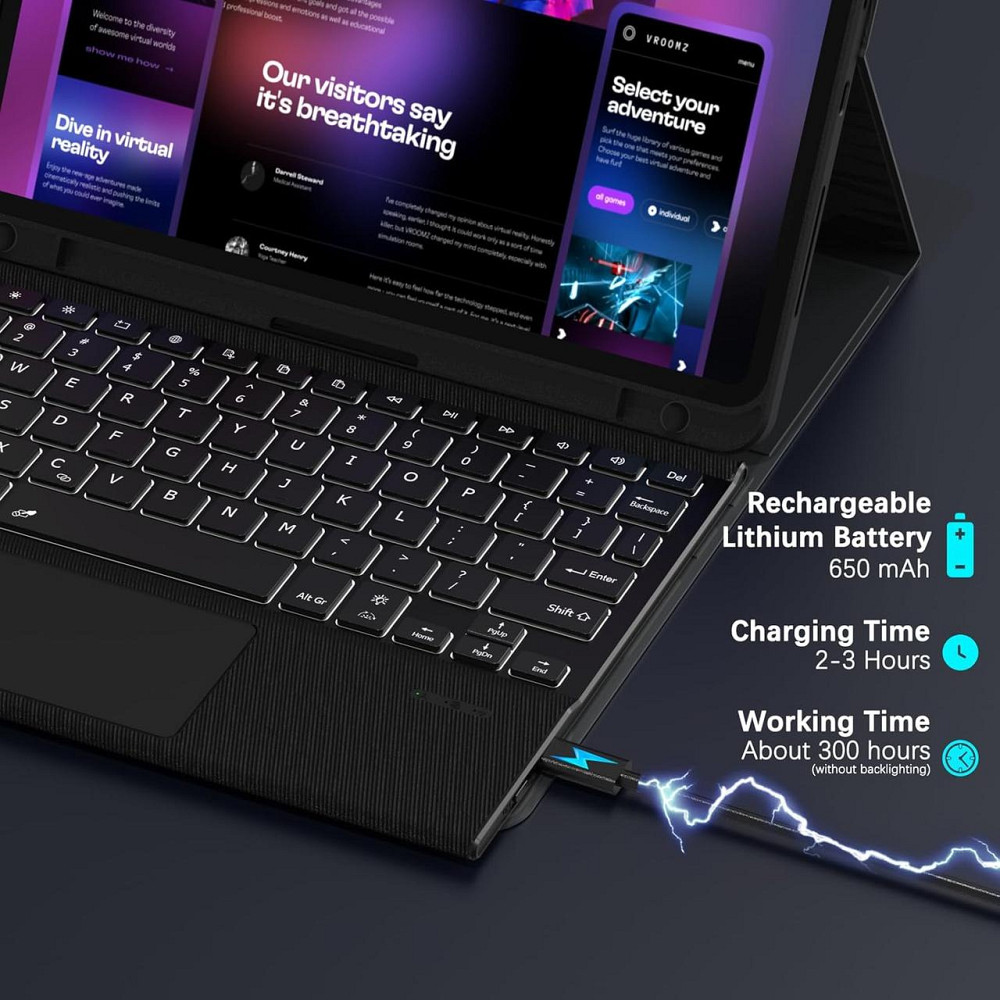 Чохол-клавіатура з трекпадом та підсвіткою для Lenovo Tab M11 11 дюймів 2024 (TB330FU/TB330XU) Дніпро - фото 4