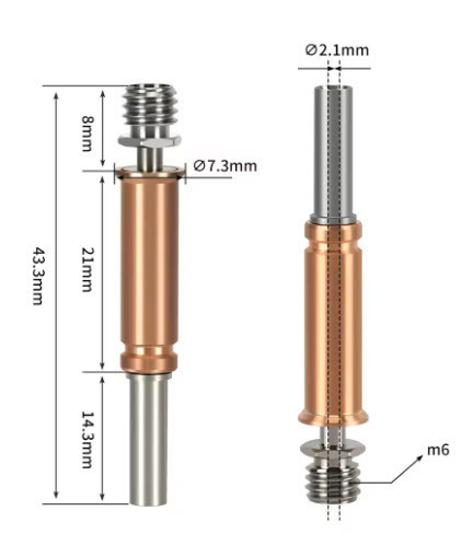Биметаллическое горло (термобарьер) KINGROON для 3д принтера Cobra 3 Киев - изображение 2
