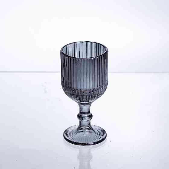 Набір чарок для міцних напоїв 6 штук по 50 мл ребристих із товстого скла сірий HP-19-229 Коломия