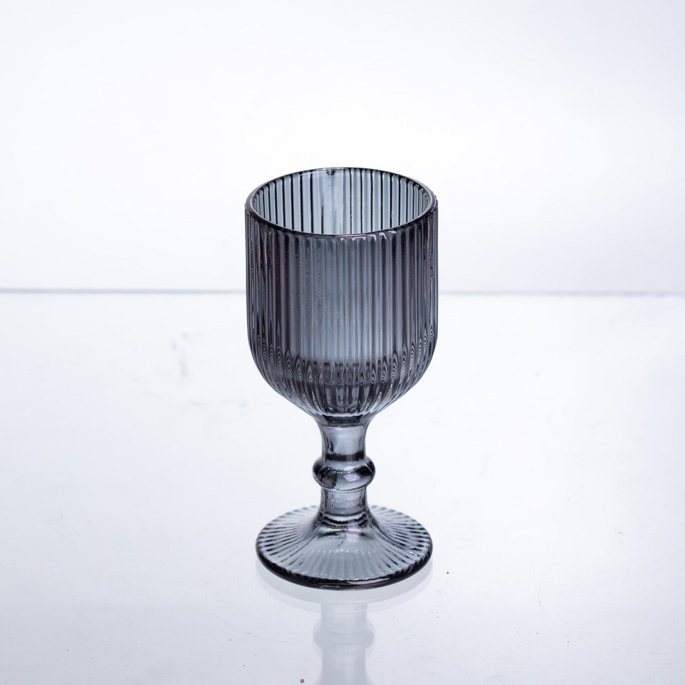 Набір чарок для міцних напоїв 6 штук по 50 мл ребристих із товстого скла сірий HP-19-229 Коломыя - изображение 1