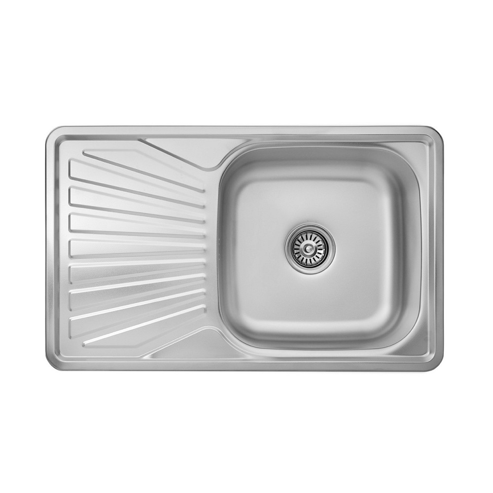Кухонна мийка з нержавіючої сталі Kroner KRP Dekor - 78х48 (0.8 мм) Київ - фото 1