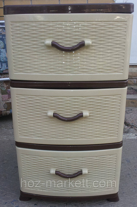 Комод пластиковий на 3 ящики виробництво Україна Харків - фото 1