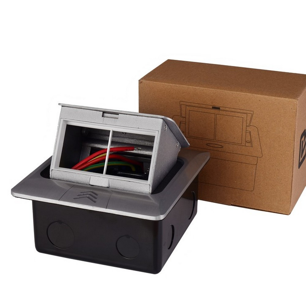 Розетковий люк підлоговий LIVOLO срібний, вбудований у підлогу, пустий корпус без розеток для наповнення будь-якими модулями, з кришкою, IP44, алюміні Коломыя - изображение 9