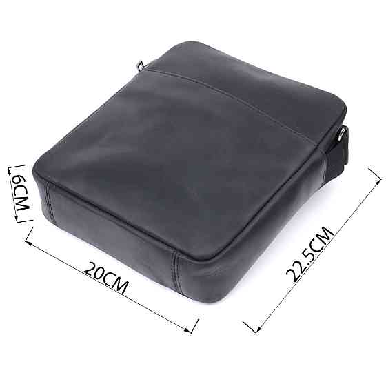 Чоловіча сумка через плече з матової шкіри Shvigel 22848 Чорна Київ