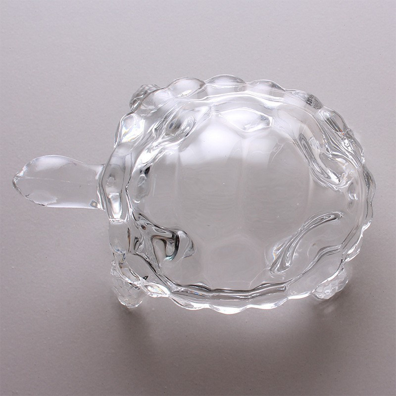 Стеклянная статуэтка Черепаха RESTEQ — интерьерная фигура талисман 21×15×9.5 см, прозрачный декор животное Киев - изображение 3