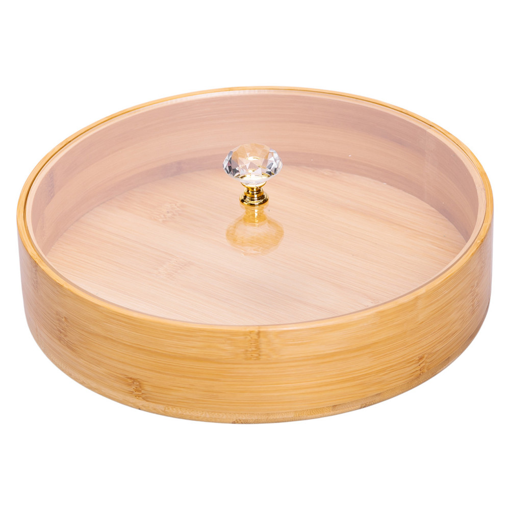 Yiwu Менужниця дерев'яна на 4 секції з кришкою для закусок Ø25 (см) кругла HB-40-3 Киев - изображение 3