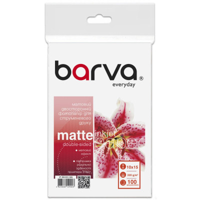 Фотобумага Barva 10x15, 220 g/m2, Everyday, Matte, double-sided, 100c (IP-BE220-385) Винница - изображение 1