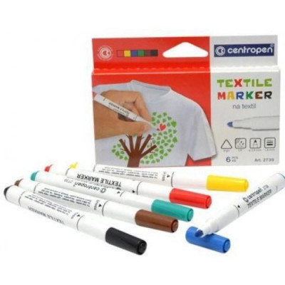 Набор маркеров Centropen набор для текстиля Textile 1.8 мм 6 шт (2739.6) Винница - изображение 1