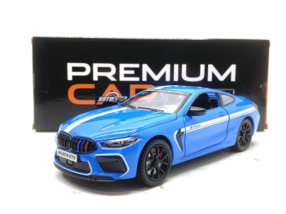Машина Автосвіт BMW M8 інерційна відчиняються двері капот багажник 20 см Синя (AP-2056) Чернігів - фото 1