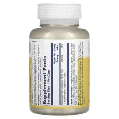 Минералы Solaray Магний, 200 мг, Magnesium, 100 вегетарианских капсул (SOR-04630) Винница