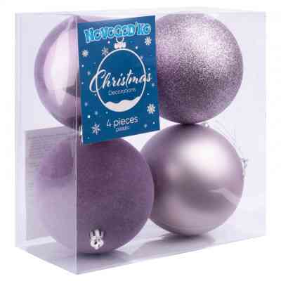 Елочная игрушка Novogod`ko 4 шт, 10 см, сиреневый, матовый (974789) Винница