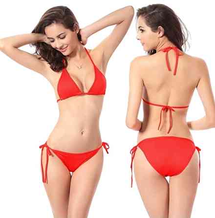 Купальник шторки жіночий червоний Київ