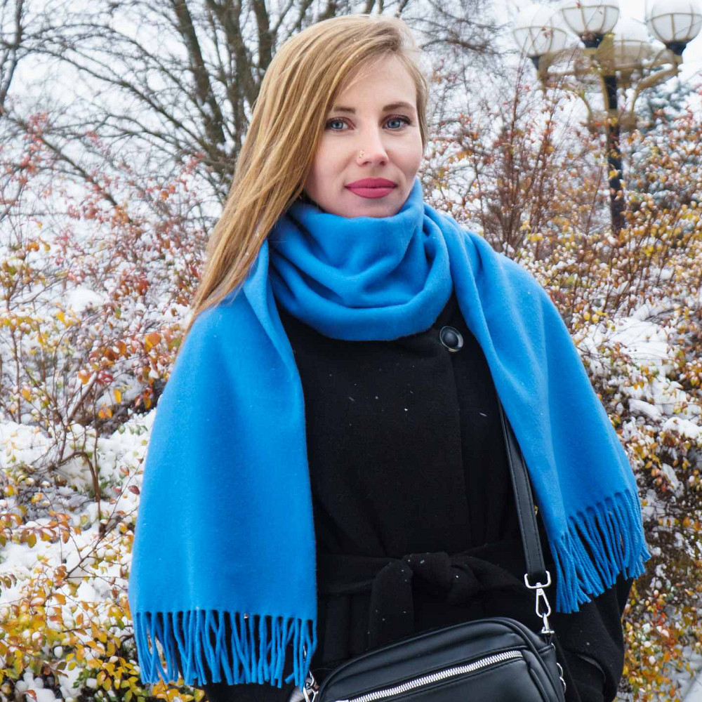 Шарф женский кашемировый 50х200 SAFALANO голубой Сумы - изображение 6