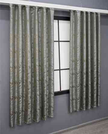 Комплект готовых штор VR-Textil Жаккард Magic № 1608ш Песочный с серым 145х170 см 2 шт (35-0251) Киев