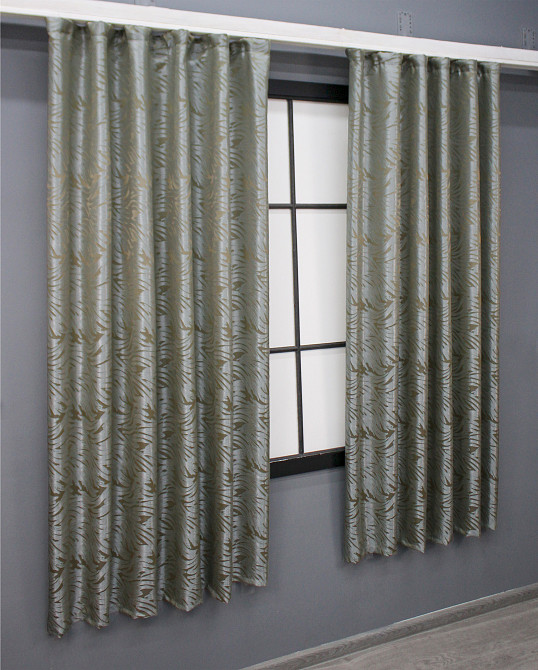 Комплект готовых штор VR-Textil Жаккард Magic № 1608ш Песочный с серым 145х170 см 2 шт (35-0251) Киев - изображение 3